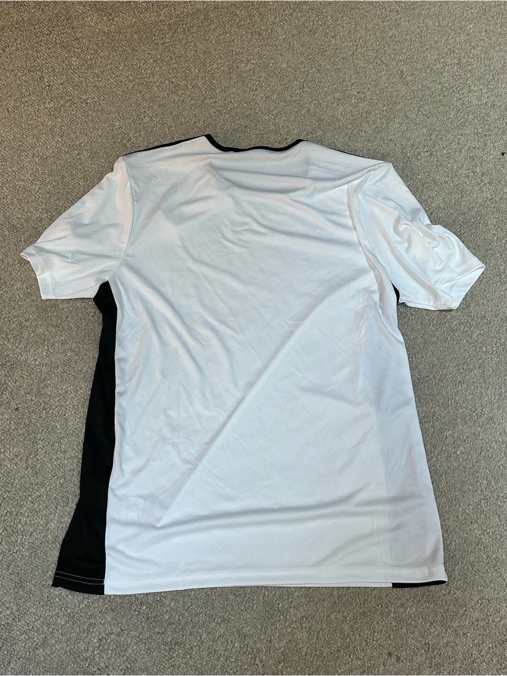 adidas White and Black Short Sleeve Athletic Tee